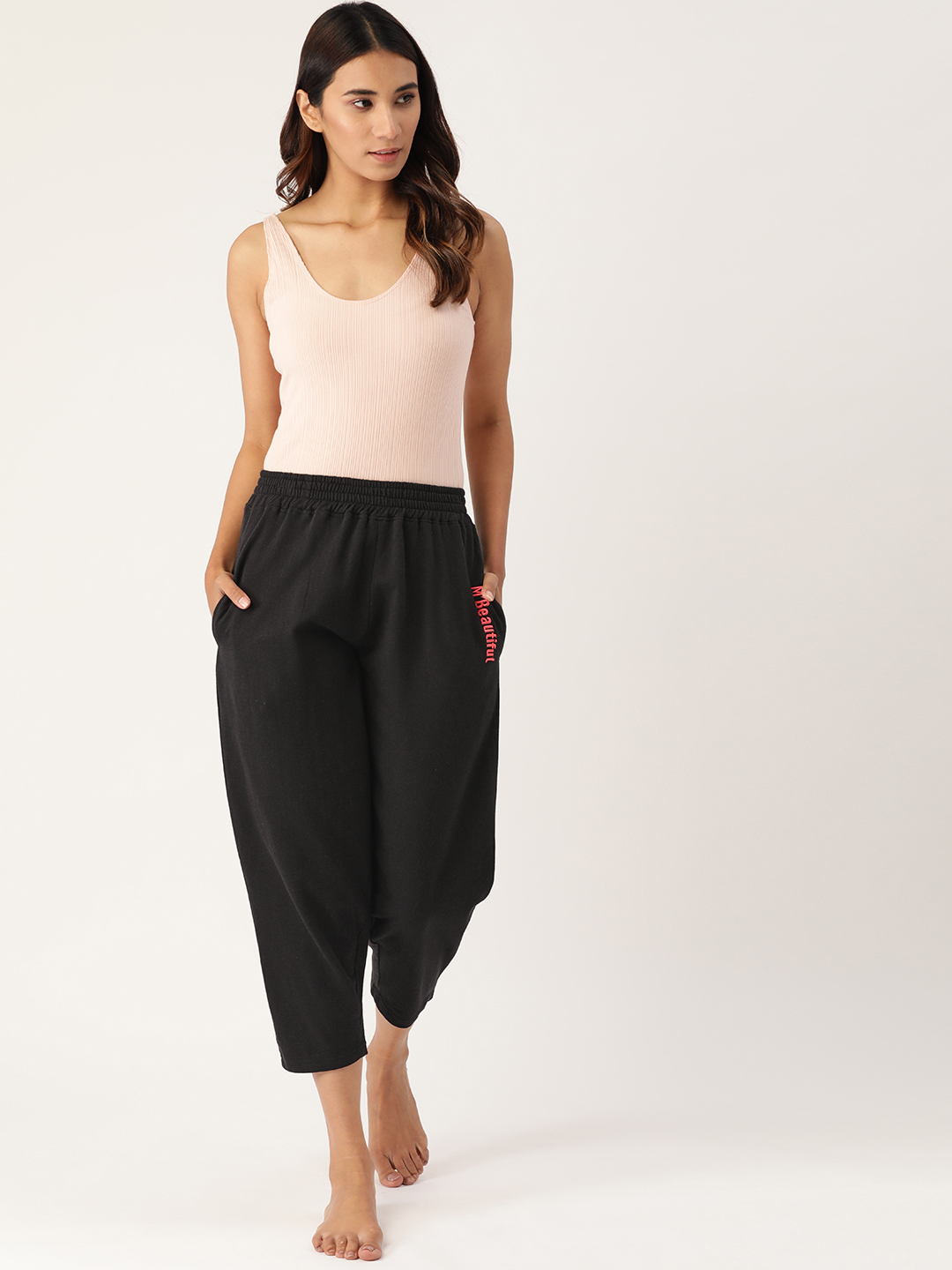 Mbeautiful Women Black Comfort Fit Solid Lounge Pants - Mbeautiful